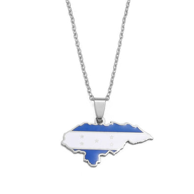 Collana bandiera Honduras colore argento